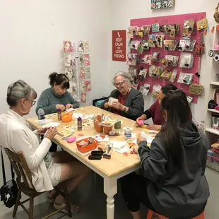 Crafters at our monthly Last Friday Crafting Fun event.