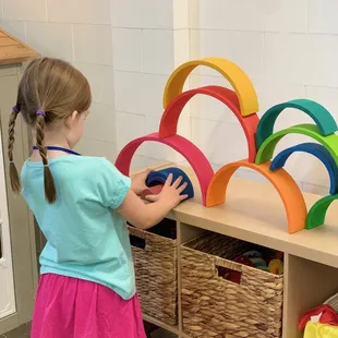 Child playing with toys