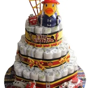 Firefighter diaper cake