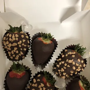 a box of chocolate covered strawberries