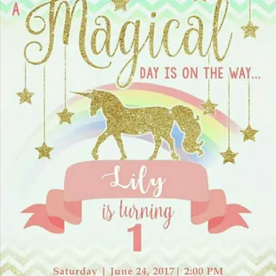 Unicorn invitation