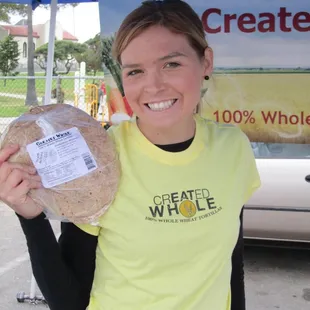 a woman holding a tortilla