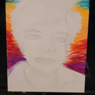 I had only an hour to finish this at their studio, I was working at the same time so I had to take the painting home to finish it