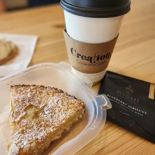 Rishi Tea and slice of cake