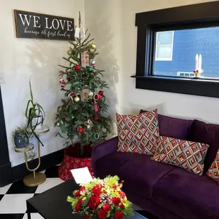 Back entrance seating area while you wait for your party to arrive.