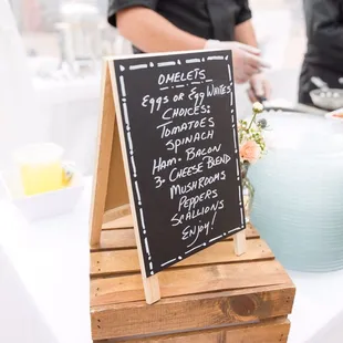 Omelette menu sign
