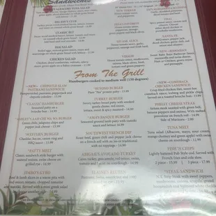 menu