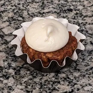 Banana Butterscotch Cupcake. Pretty good! Think banana bread, but with frosting on top