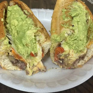 Philly Cheesesteak with chipotle and avocado! Soo good and big portions!