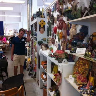 The pottery section with displayed work.