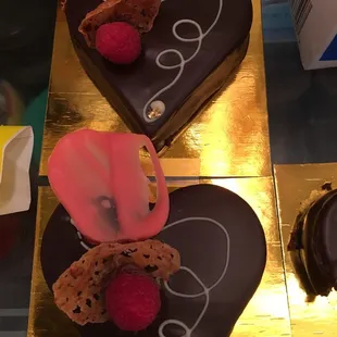 two heart shaped cakes