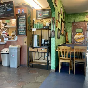 the interior of a cafe