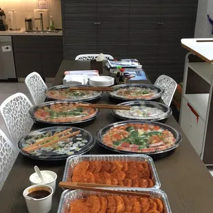 Office sushi party
