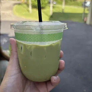 Iced matcha latte