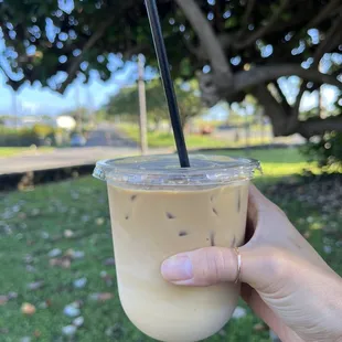 Iced coconut latte with whole milk