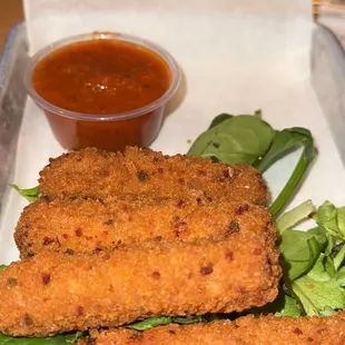 Spicy mozzarella sticks YUM