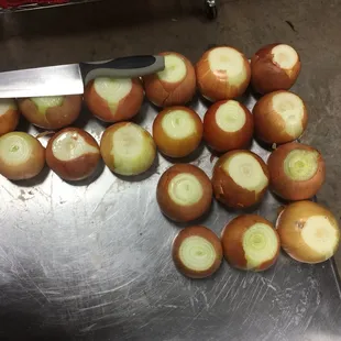 Slicing and dicing onions on the regular.
