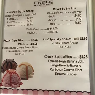 prices of ice cream