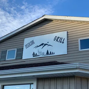 a sign on the side of a building