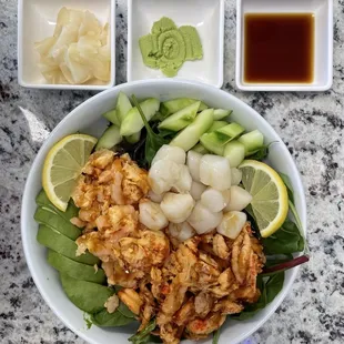 Ocean Poke Bowl: Includes Crawfish, Shrimp, &amp; Scallops
