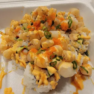 Volcano roll. Not much flavor