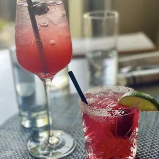 Blackberry spreads and hibiscus margarita