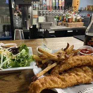 Fish &amp; Chips with a side salad