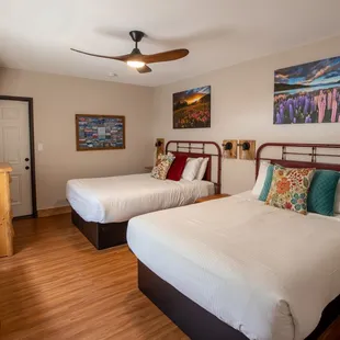 The two bedroom chalets have two queen beds in the second bedroom