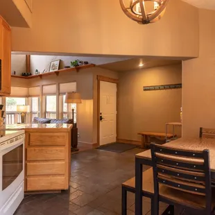The open floor plan makes cooking and socializing very enjoyable on vacation