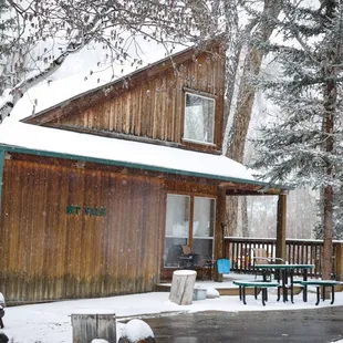 Enjoy your private patio at the chalets