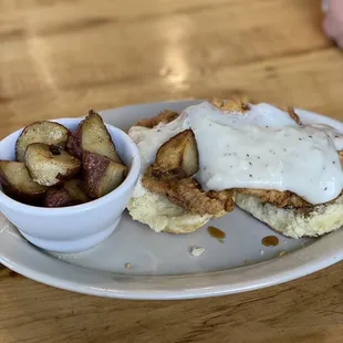 Open Face Chicken Biscuit
