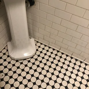 Restroom floor.