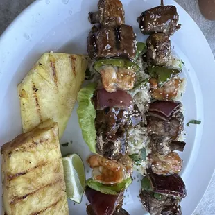 Rib eye and shrimp special!  Cooked perfectly!