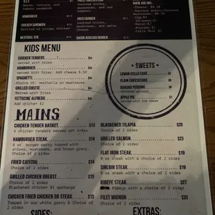 menu