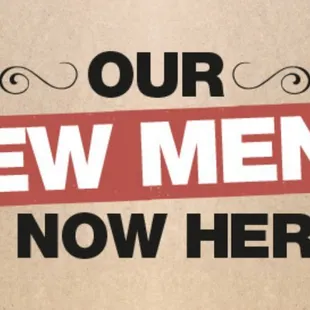 our new menu is now here