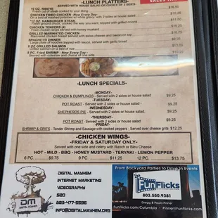 updated menu 1/21/23