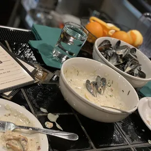 Champagne mussels