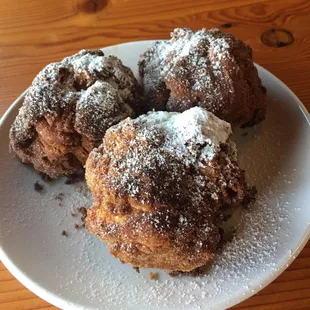 Creekwood brunch! Biscuit beignets with sugar and cinnamon.
