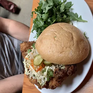 Brunch: Fried Chicken Sandwich. Oh my. So good.