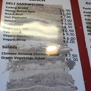 menu