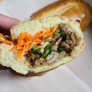 a half eaten sandwich