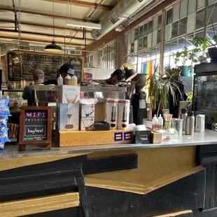 the counter of a coffee shop