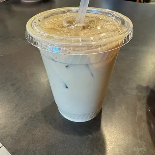 Iced vanilla latte