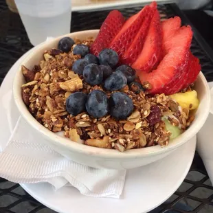 Fruit and yogurt and granola
