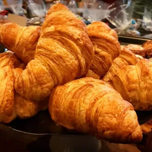 a pile of croissants