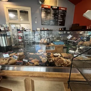 a display of baked goods