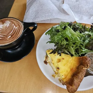 Quiche and mocha.