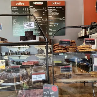 a display of baked goods