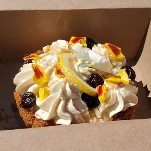 Lemon cream cheese tart with cherries!