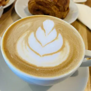 Croissant and Latte (almond milk).